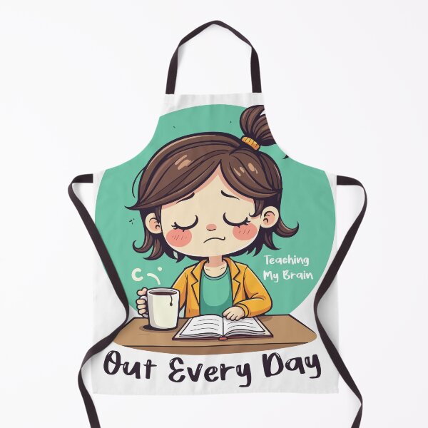Item preview, Teaching My Brain Every Day Shirt – Tired Student Cartoon Study Life T-Shirt designed and sold by Design-Pro-21.