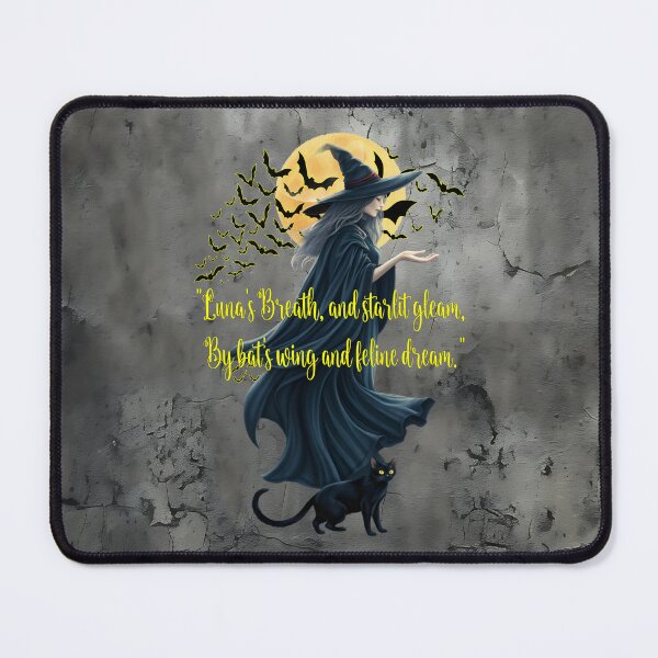 Item preview, “Luna’s Breath and Starlight Gleam – Enchanted Witch & Faithful Familiar designed and sold by MysticOzzy.