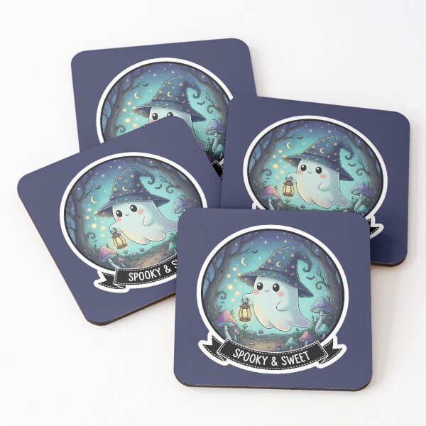 Item preview, Spooky & Sweet Ghost • Kawaii Witch Ghost • Cute Halloween Forest Sticker designed and sold by Ekracreatives.