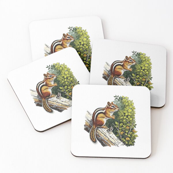 Item preview, Cute Chipmunk Climbing Tree Stump Nature designed and sold by TeeARTHY.