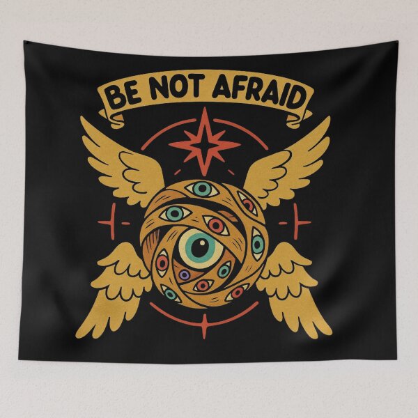 Item preview, Be Not Afraid — Vintage Retro Seraphim Ezekiel Wheel | Christian Art designed and sold by Blood Washed Apparel.