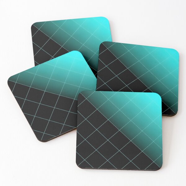 Item preview, Immersive Data Network Grid Abstract Art | Dynamic Neon Cyan and Deep Black Background designed and sold by Badis  Mardessi.