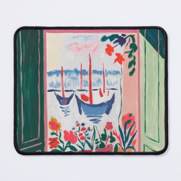 Item preview, Window French Coastal View | Boats and Flowers | Modern Fauvist Style designed and sold by CARRAANN.
