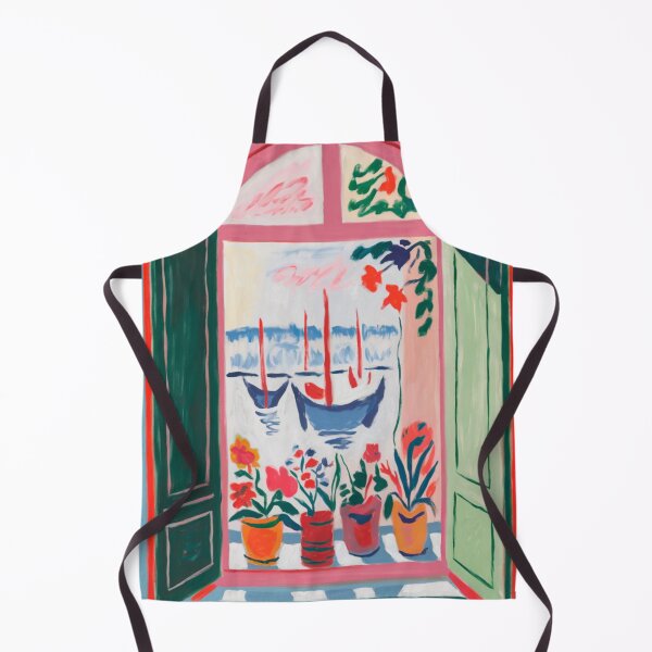 Item preview, Window French Coastal View | Boats and Flowers | Modern Fauvist Style designed and sold by CARRAANN.