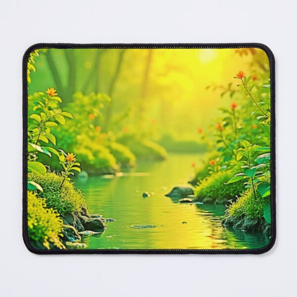 Item preview, Golden Forest Stream Peaceful Art designed and sold by Health And Fitness Posts e-Store.