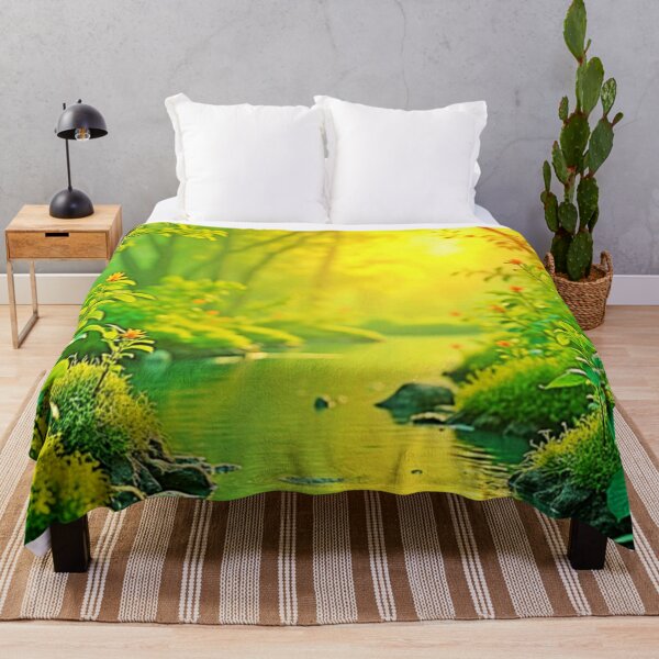 Item preview, Golden Forest Stream Peaceful Art designed and sold by Health And Fitness Posts e-Store.