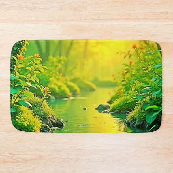 Item preview, Golden Forest Stream Peaceful Art designed and sold by Health And Fitness Posts e-Store.