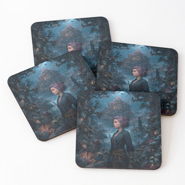 Item preview, Mystical Wanderer in Enchanted Dark Forest- Fantasy Artwork designed and sold by Ronne&Babra.