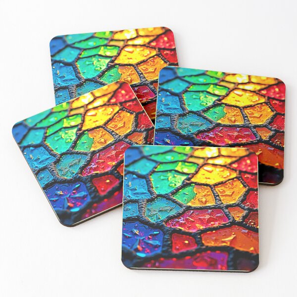Item preview, Rainbow Stained Glass Close-Up Art designed and sold by Health And Fitness Posts e-Store.