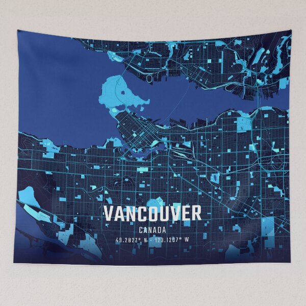 Item preview, Vancouver Midnight City Map designed and sold by HomeLivingCo.