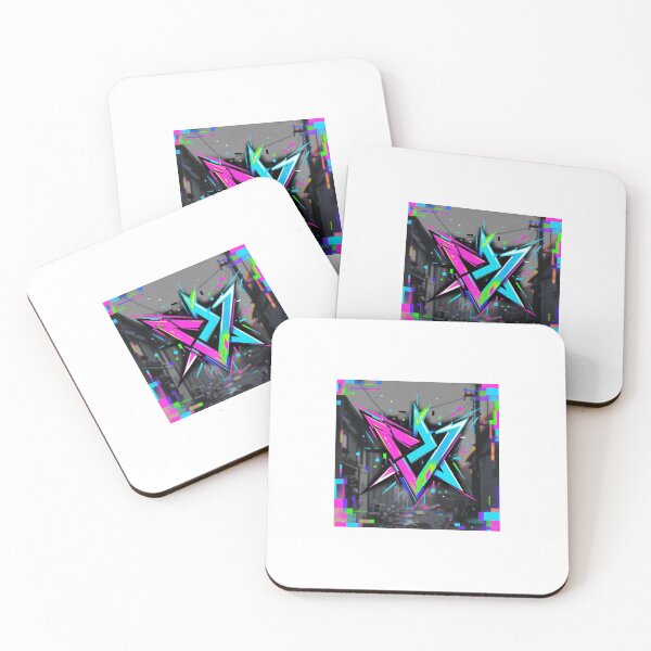 Item preview, Neon Glitch Star – Cyberpunk Graffiti Logo designed and sold by levpint.