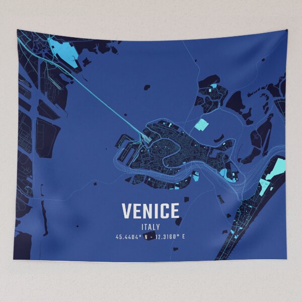 Item preview, Venice Midnight City Map designed and sold by HomeLivingCo.
