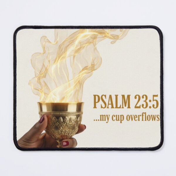 Item preview, Her Cup Overflows – Psalm 23:5 Gold Cup Art designed and sold by vineartstudio.