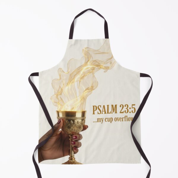 Item preview, Her Cup Overflows – Psalm 23:5 Gold Cup Art designed and sold by vineartstudio.