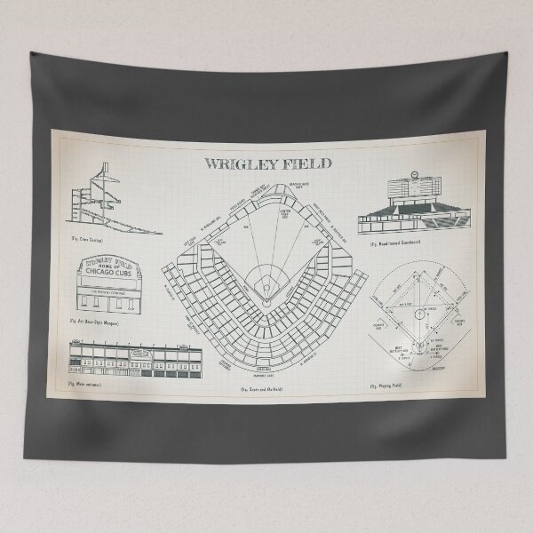 Item preview, Wrigley Field (Ivory Blueprint) designed and sold by BGALAXY.