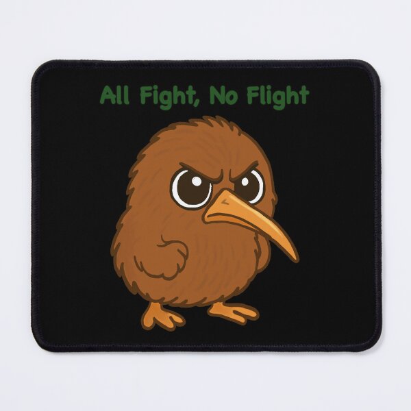 Item preview, All Fight No Flight – Cute Angry Kiwi Bird Illustration | Funny Kiwi Pun Design designed and sold by RivendellBird.