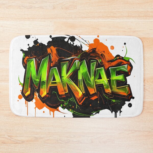 Item preview, Maknae hangul korean, streetstyle graffiti in green and orange - youngest of a group designed and sold by LiskoDesign.