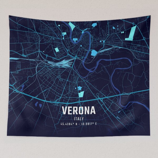 Item preview, Verona Midnight City Map designed and sold by HomeLivingCo.