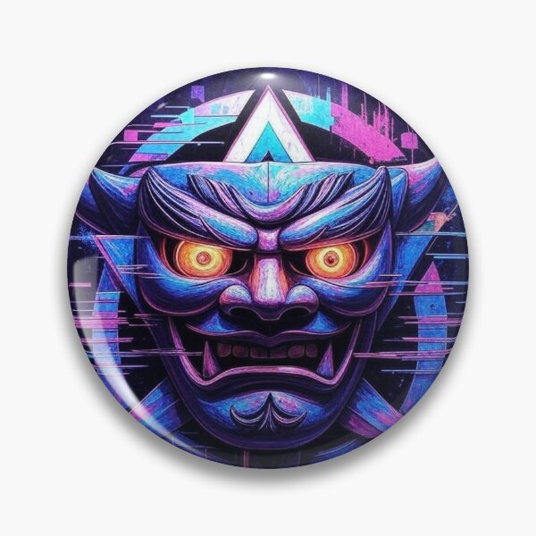 Item preview, Neon Oni Mask – Cyberpunk Samurai Demon designed and sold by levpint.