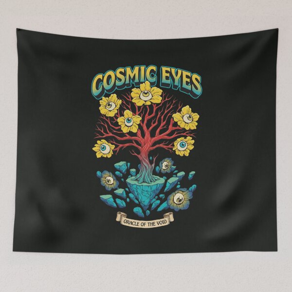 Item preview, Cosmic Eyes Oracle of the Void - Psychedelic Eyeball Tree Art designed and sold by AwesomeBeyondLimits.
