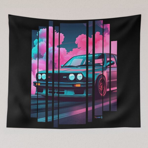 Item preview, B.W the Power of the 3 series drifting with neon smoke, retro 80s 6 designed and sold by Neon G.