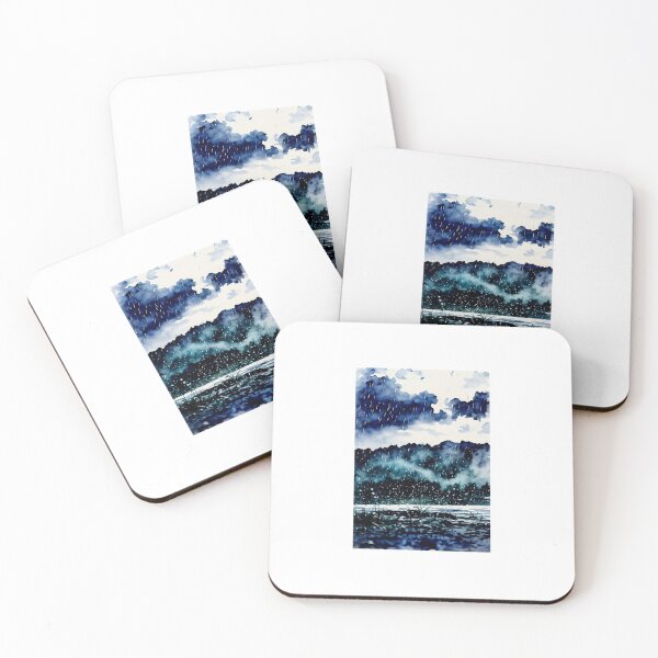 Item preview, Rain on the Landscape – Atmospheric Watercolor designed and sold by levpint.