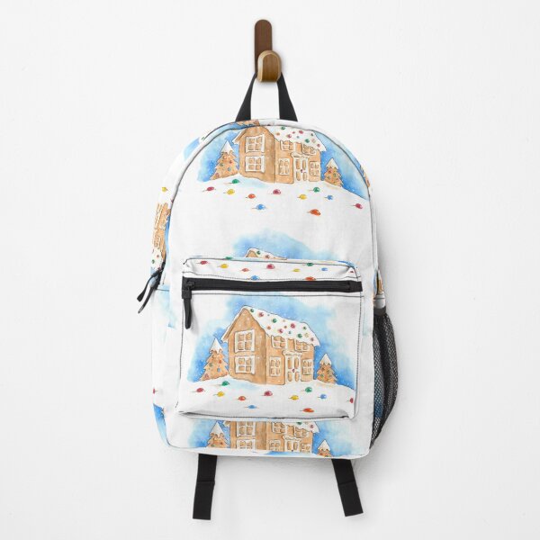 Item preview, Gingerbread house with candy watercolor illustration designed and sold by Bonheurem.
