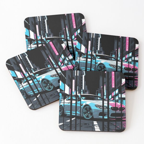Item preview, B.W M6 Power of the 6 series coupe, street racing vibe, high contrast neon cyberpunk city 5 designed and sold by Neon G.