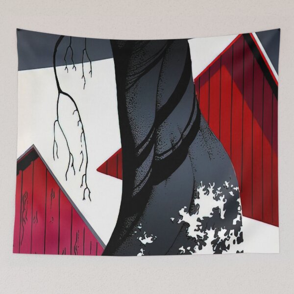 Item preview, Eyvind Earle - Red Barn And Grey Sky designed and sold by meldefiart.