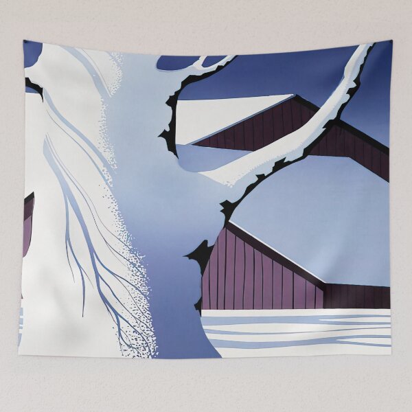 Item preview, Eyvind Earle - Red Barn And Tree Trunk designed and sold by meldefiart.