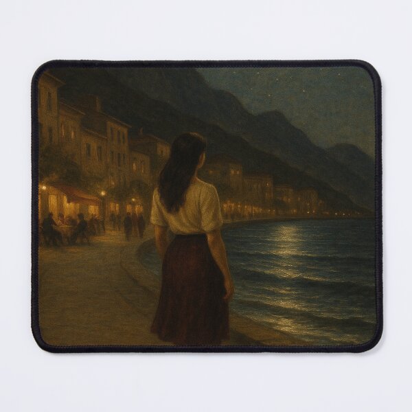 Item preview, Quiet Evening by the Warm Sea – Romantic Night Seaside Art by GGSTCraft designed and sold by ggstcraft.
