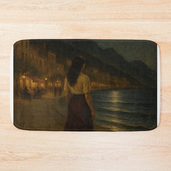 Item preview, Quiet Evening by the Warm Sea – Romantic Night Seaside Art by GGSTCraft designed and sold by ggstcraft.