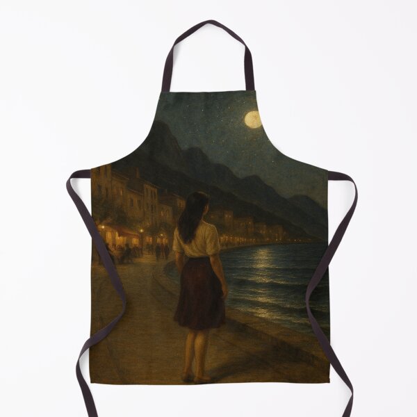 Item preview, Quiet Evening by the Warm Sea – Romantic Night Seaside Art by GGSTCraft designed and sold by ggstcraft.