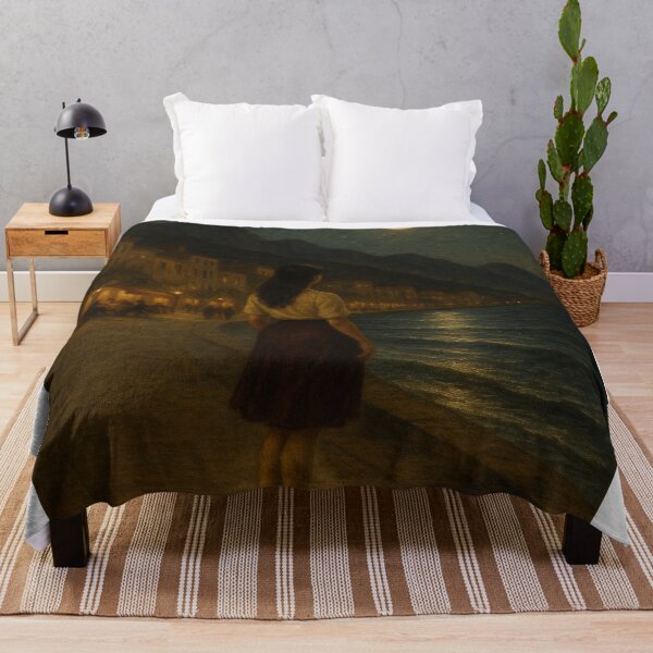 Item preview, Quiet Evening by the Warm Sea – Romantic Night Seaside Art by GGSTCraft designed and sold by ggstcraft.