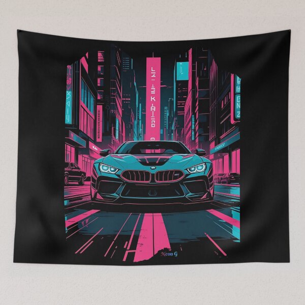 Item preview, B.W M6 Power of the 6 series coupe, street racing vibe, high contrast neon cyberpunk city 3 designed and sold by Neon G.