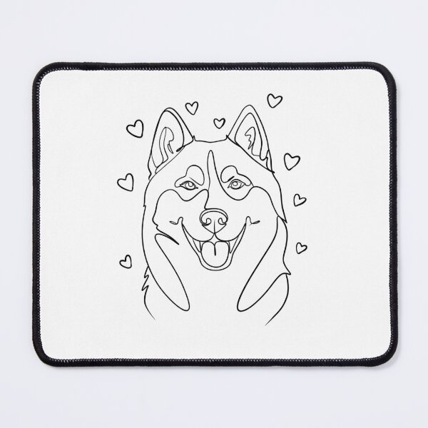 Item preview, Cute husky face in simple continuous line art for stickers and apparel. designed and sold by Sunshine2504.