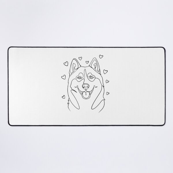 Item preview, Cute husky face in simple continuous line art for stickers and apparel. designed and sold by Sunshine2504.