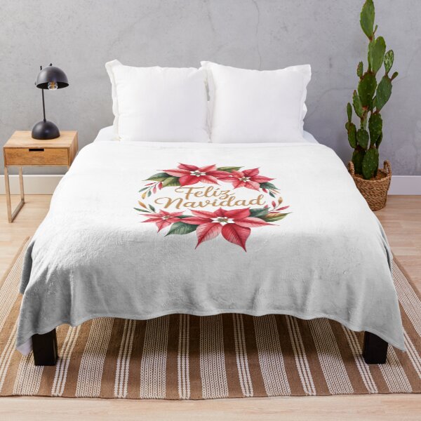 Item preview, Feliz Navidad Poinsettia Wreath designed and sold by jkrphoto.