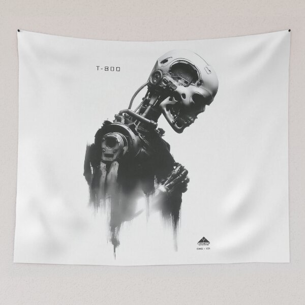 Item preview, The T-800 Robot Ink Illustration designed and sold by blackdogshop.