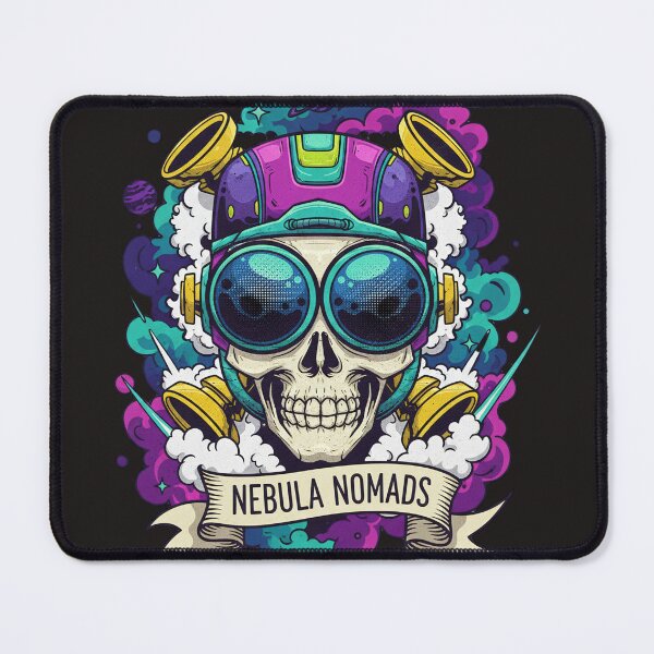 Item preview, Nebula Nomads Skull - Retro Sci-Fi Cosmic DJ designed and sold by AwesomeBeyondLimits.