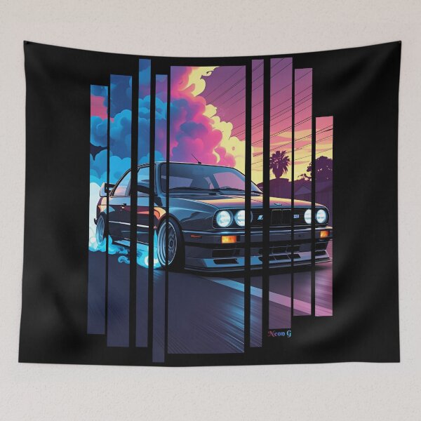 Item preview, B.W the Power of the 3 series drifting with neon smoke, retro 80s 1 designed and sold by Neon G.