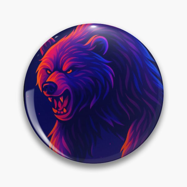 Item preview, Neon Bear – Vaporwave Cyber Roaring Beast Art designed and sold by GolabMagic.