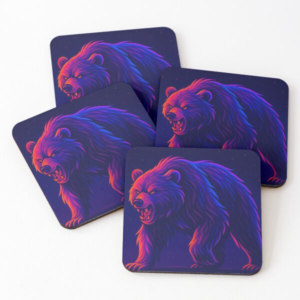 Item preview, Neon Bear – Vaporwave Cyber Roaring Beast Art designed and sold by GolabMagic.