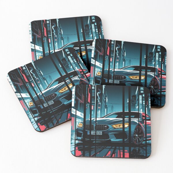Item preview, B/W M6 sideways cyberpunk neon city, high contrast colors, cinematic lighting 3 designed and sold by Neon G.