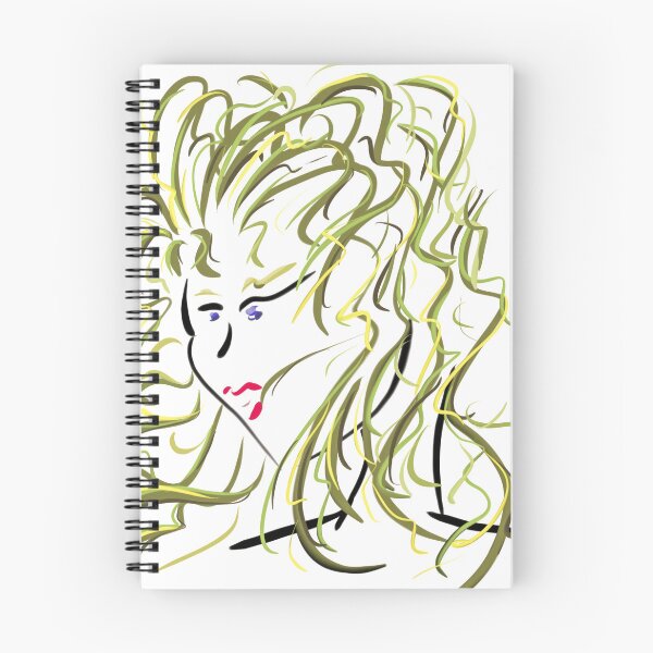 Item preview, Abstract Woman Portrait Curly Hair | Digital Sketch Olive Green Yellow Minimalist Art designed and sold by Keltoi-art.