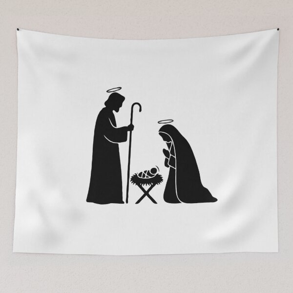 Item preview, Holy Family Nativity Silhouette – Minimalist Christmas Art designed and sold by The Real Life Symphony.