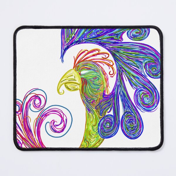 Item preview, Psychedelic Fluid Art Phoenix Bird | Stylized Parrot Digital Painting Vibrant Colors designed and sold by Keltoi-art.