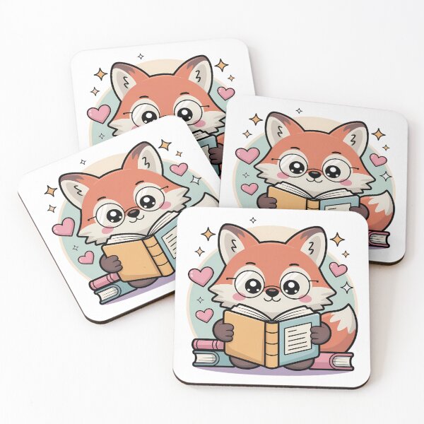 Item preview, Kawaii Fox Reading Book Library Cute Pastel Animal Study designed and sold by GiftsForge.