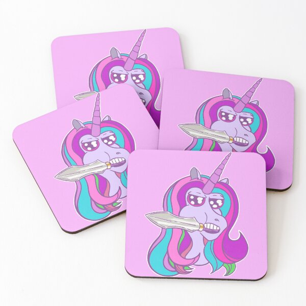 Item preview, Angry unicorn with knife | sassy kawaii magical creature wielding a sword designed and sold by kawaicherrypi.