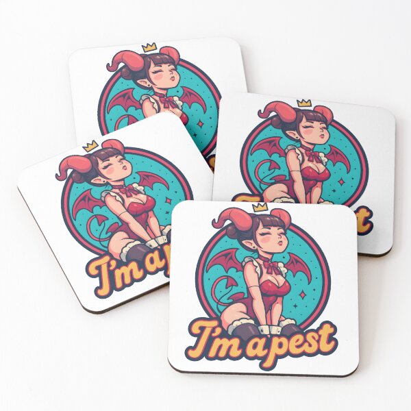 Item preview, Cute Demon Pin-Up Logo – “I’m a Pest” Retro Pop Rock Artwork designed and sold by ANIKO STORE.